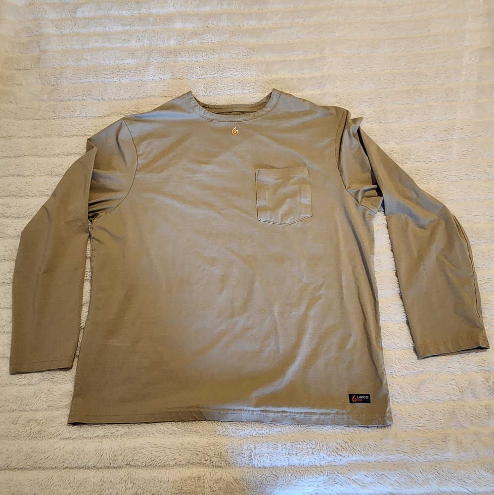 LAPCO FR Flame-Resistant Long Sleeve Pocket T-shirt Khaki